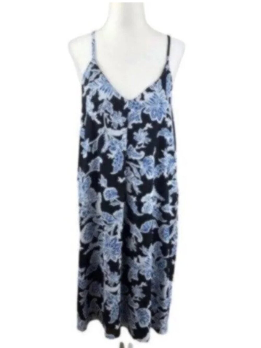 Vince Camuto Blue Floral Sleeveless Dress Medium